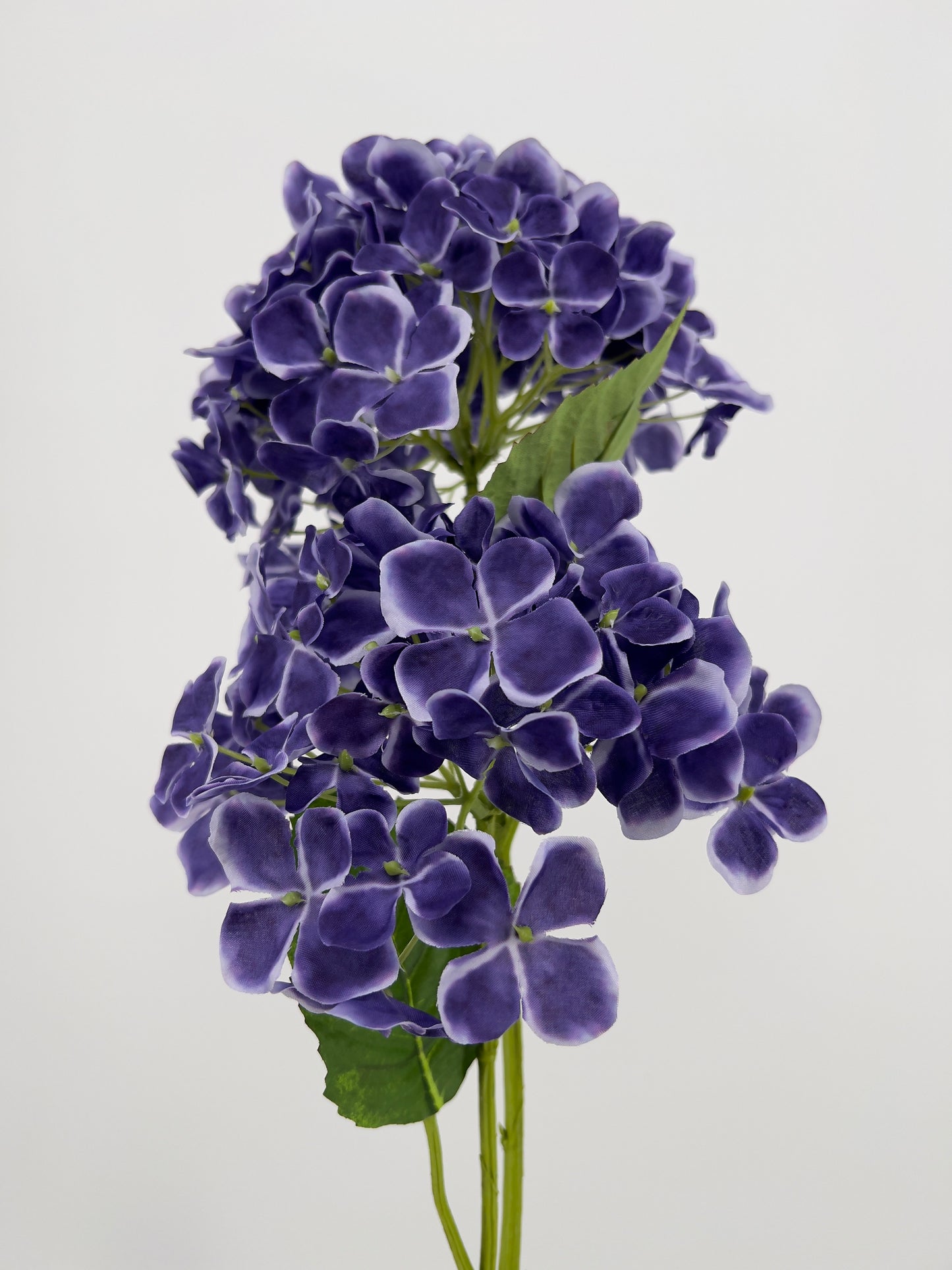 Silk-ka Hortensia kunsttak met 2 grote paarse bloemen, 82cm
