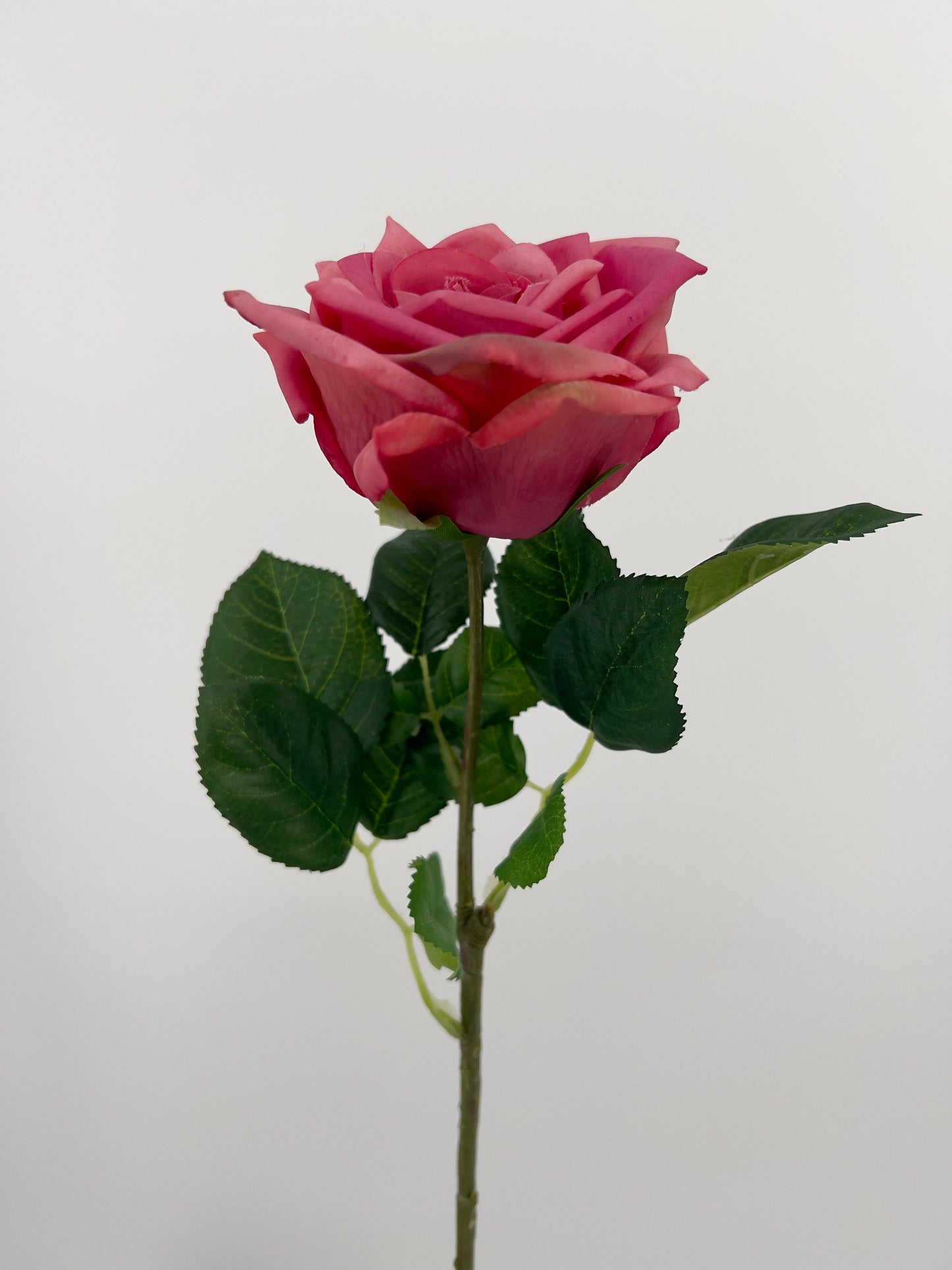 Kunstbloem Roos/Rosa/Rose in licht en donker peach, 71cm