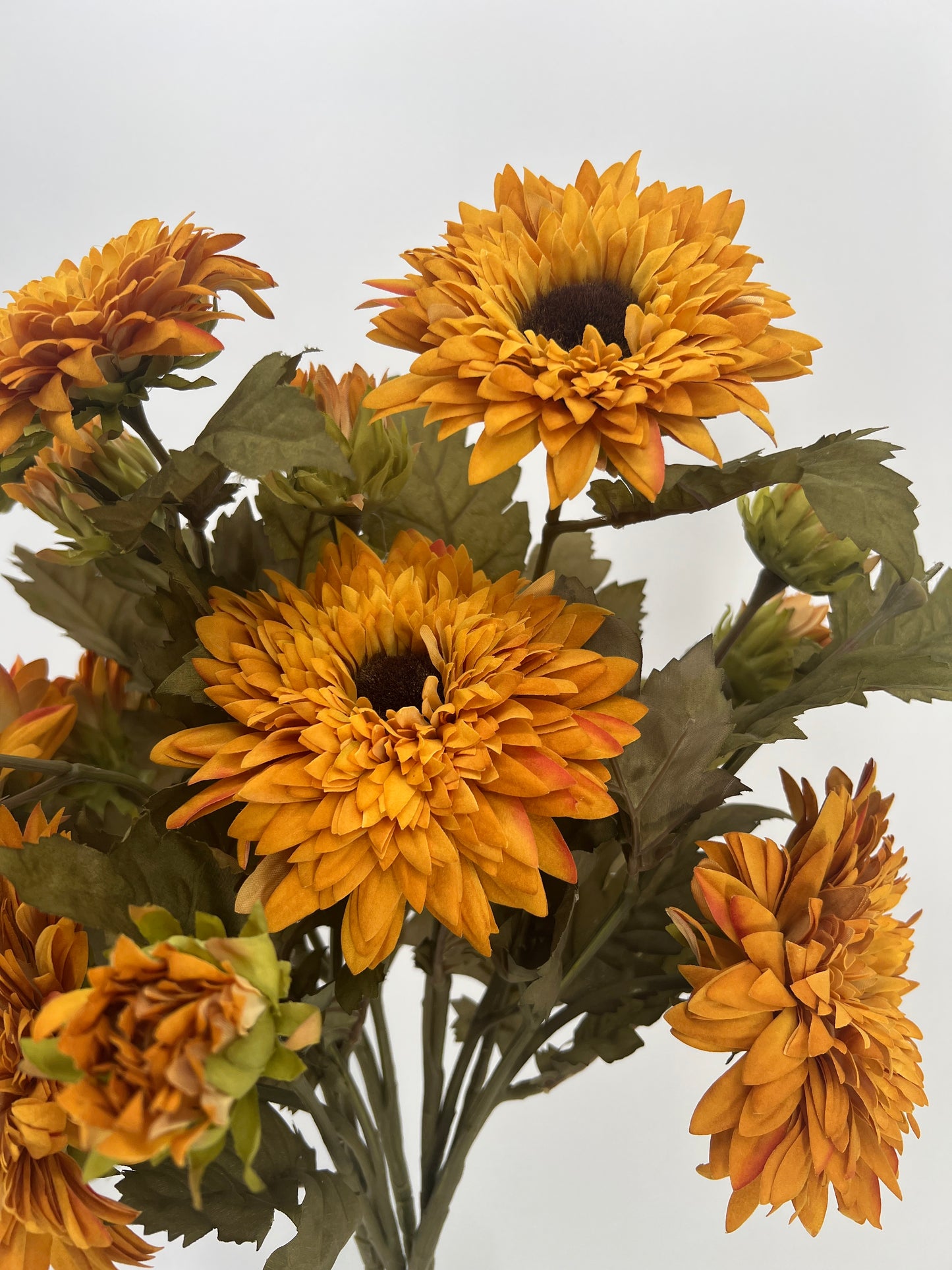 Goud/Gele zonnebloemen spray, 73cm