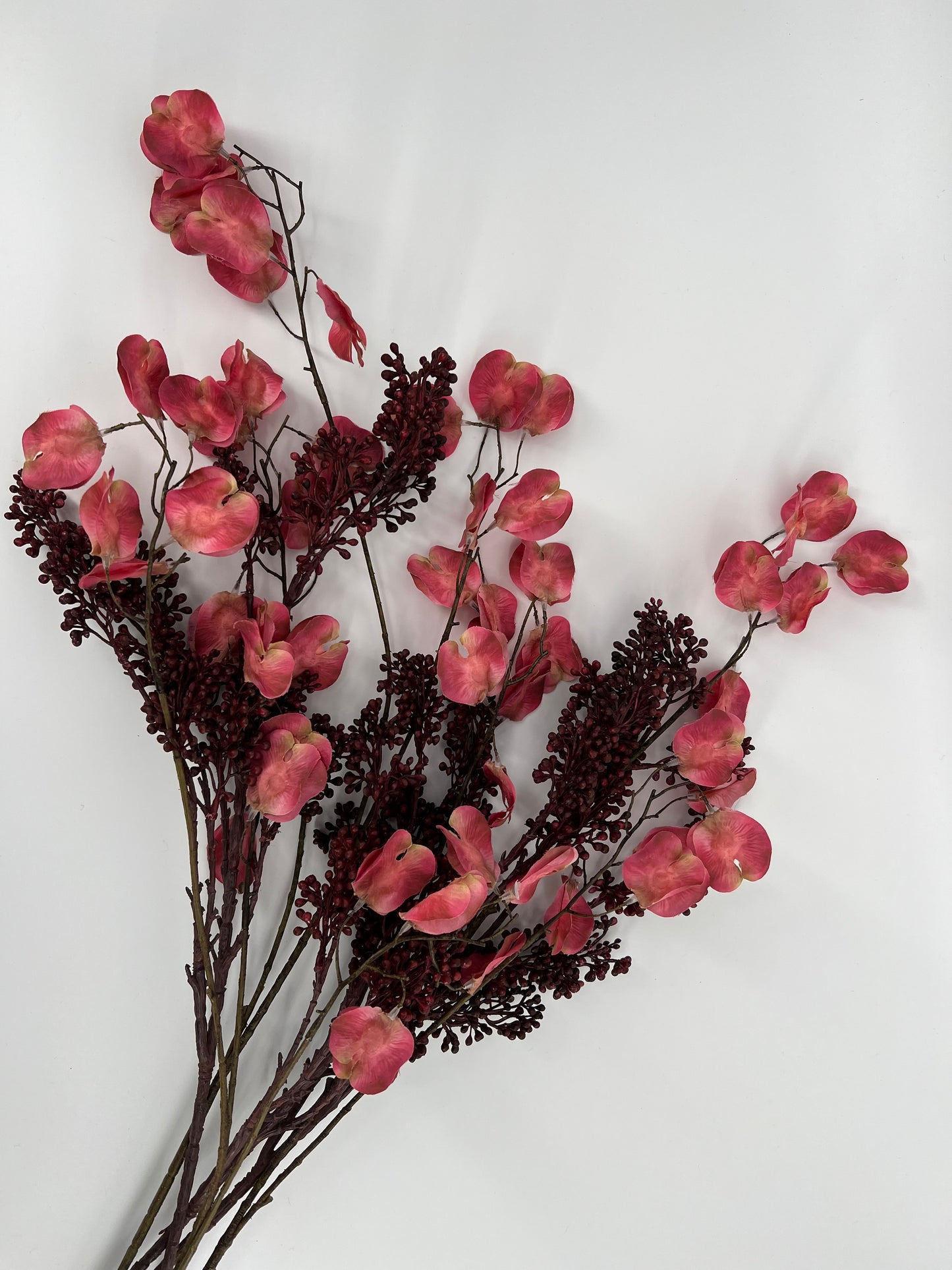 Silver dollar spray Rune red kunst tak, 95cm