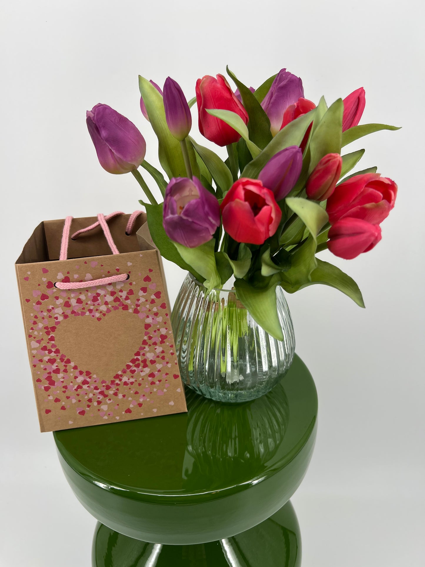 Vaas bol geribbeld helder, 14cm