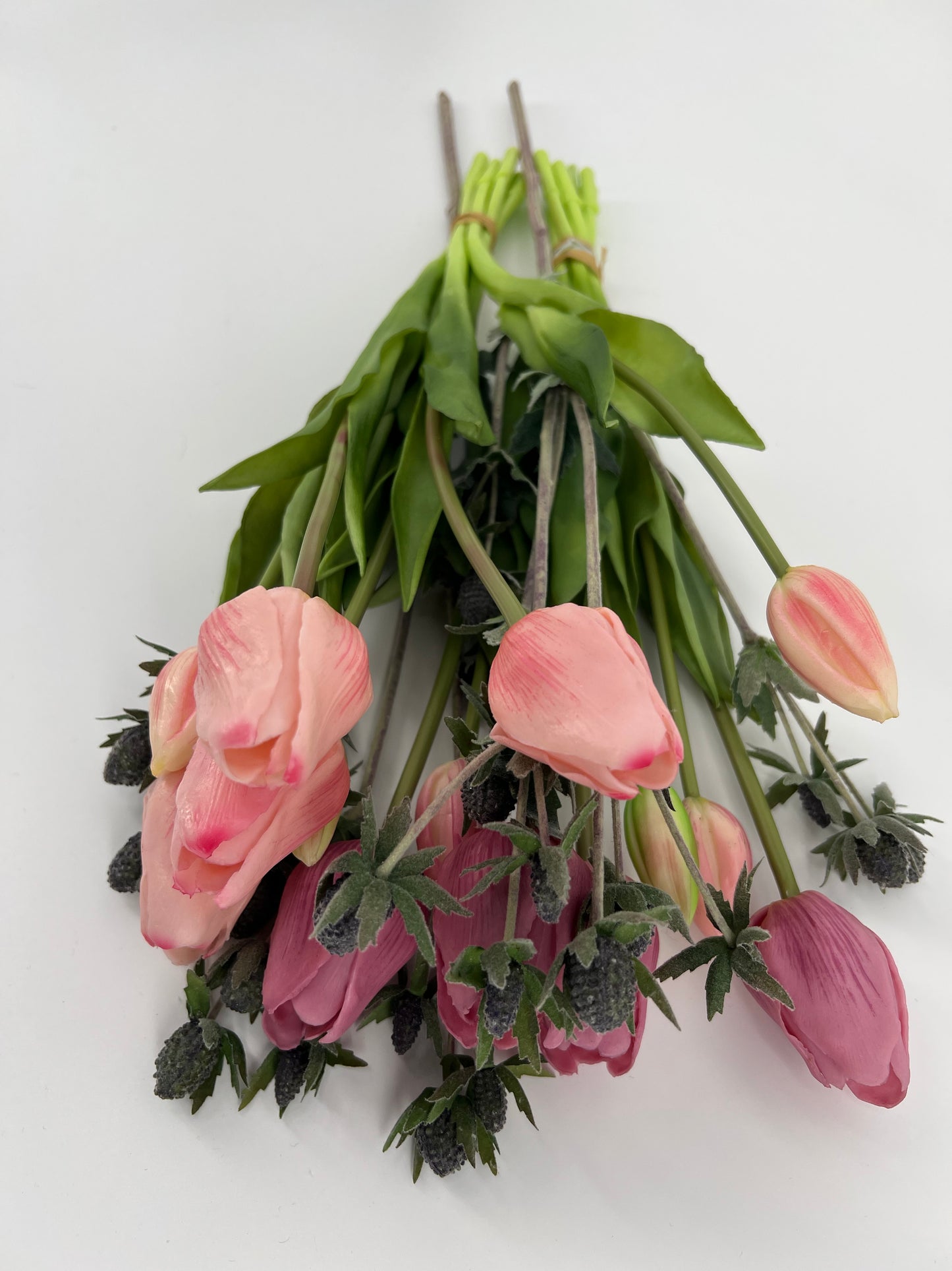 Distel knop in donker groen/antraciet grijs, 58cm