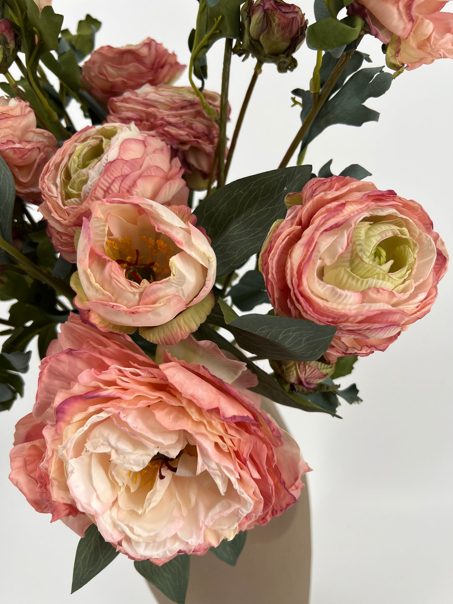 Pioenroos roze of bordeaux 5 bloemen per tak, 70cm