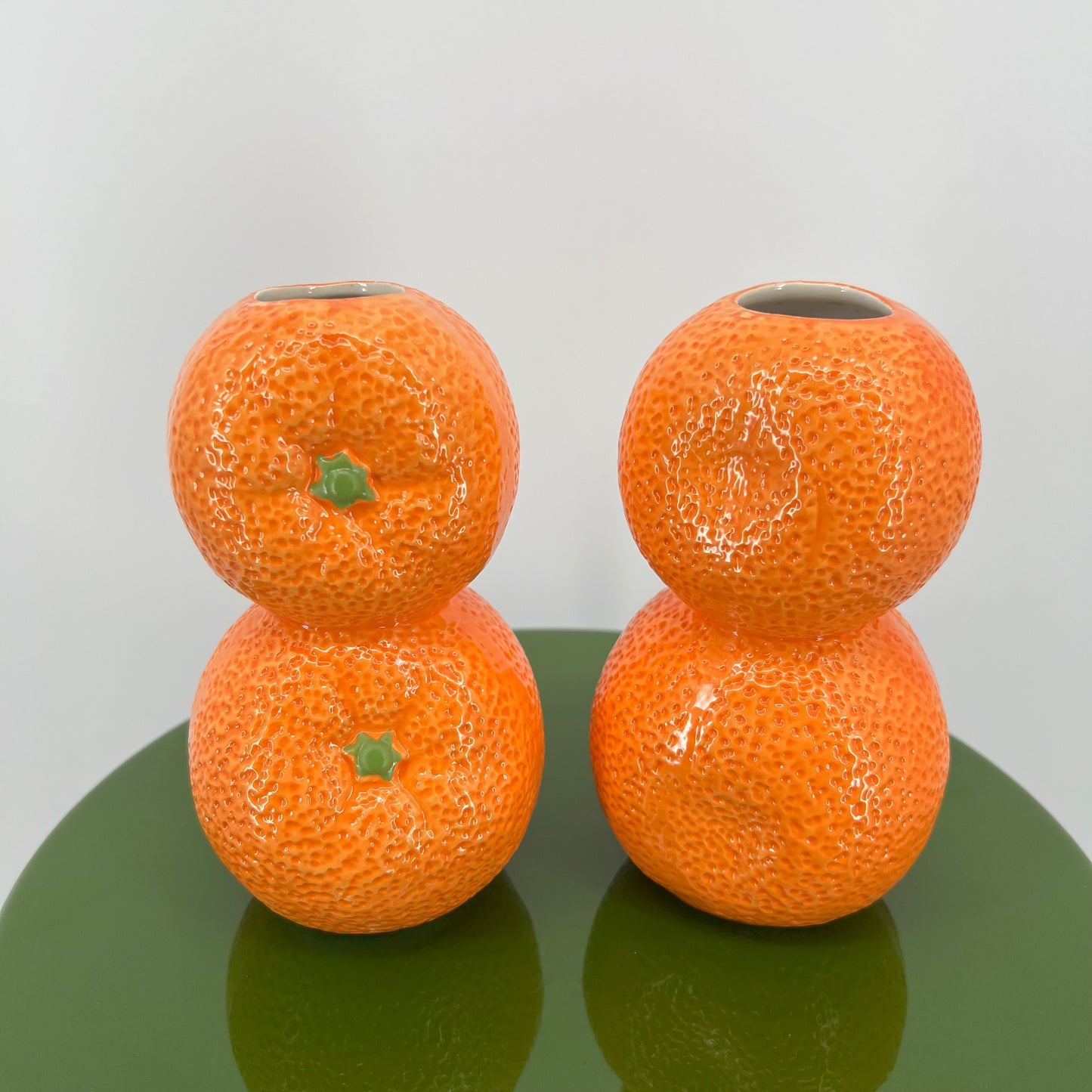 Vrolijke fruit vaasjes in citroen en mandarijn, 15cm