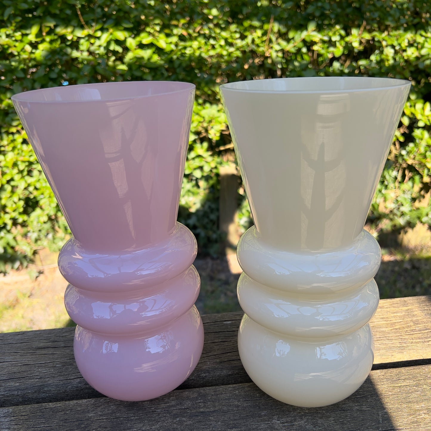 Vaas Sip glas in crème/geel en in roze 12.5 / 25 cm
