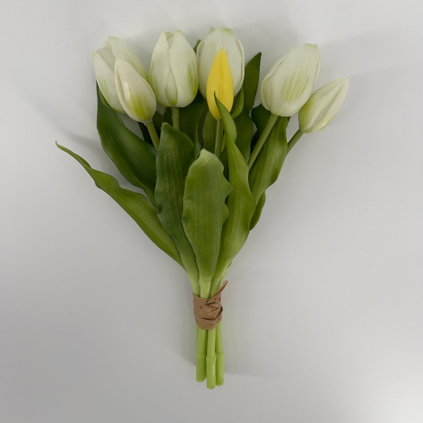 Kunst Tulpen bundel 7 stelen real touch van Flores, in meerdere kleuren, 31cm