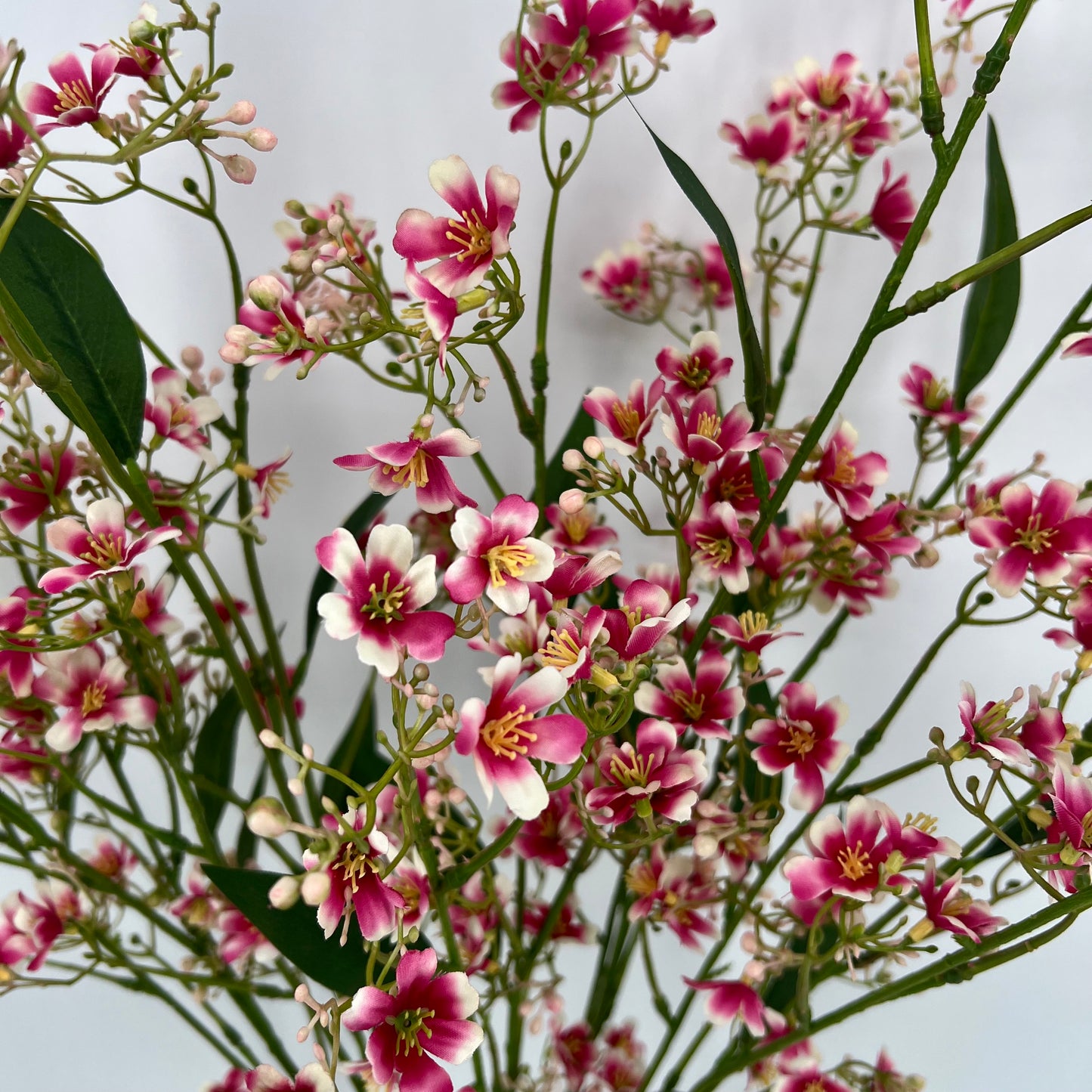 Kunsttakken heliophila in cerice en wit, 110cm