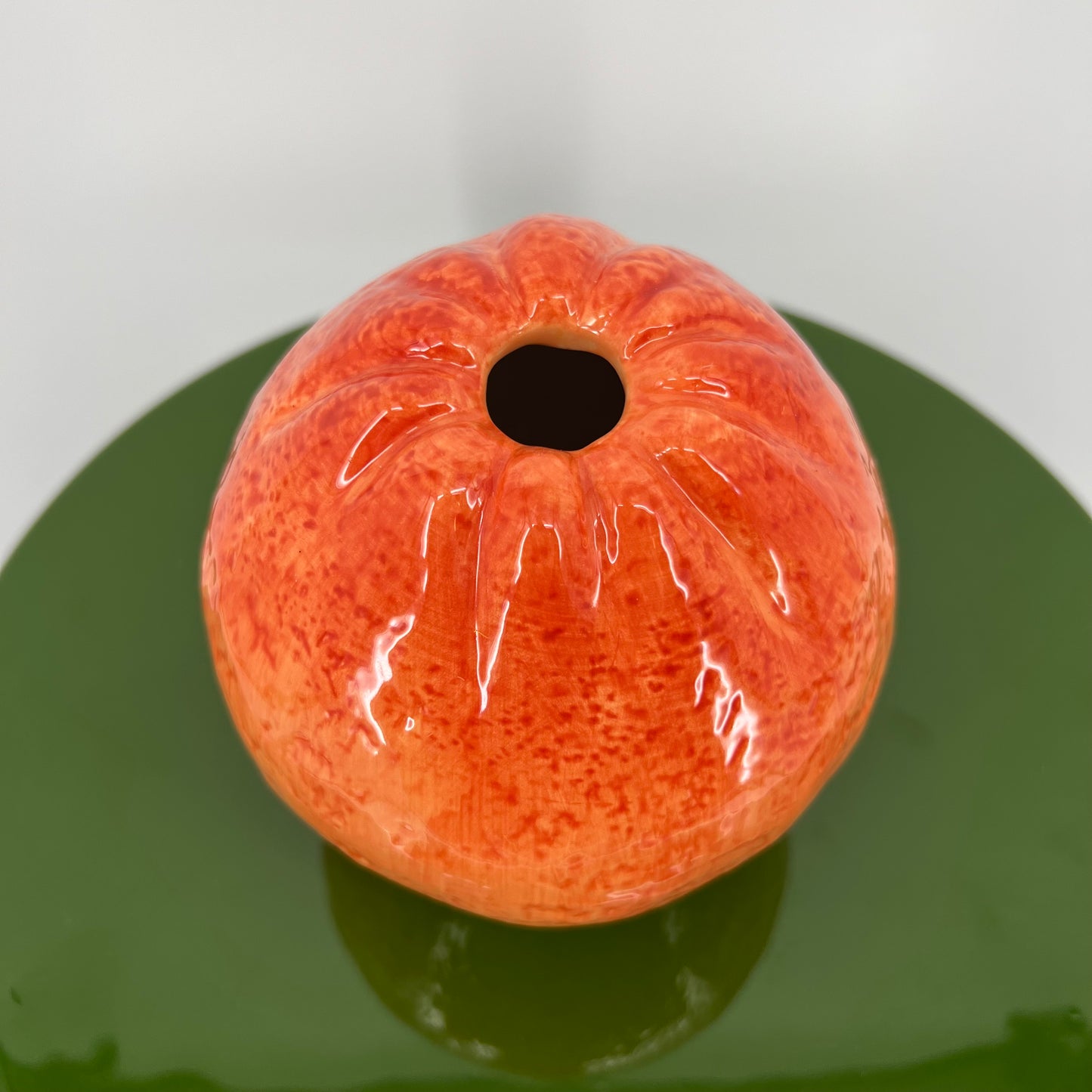 Orange/ Sinaasappel bolletje vaas, H12cm