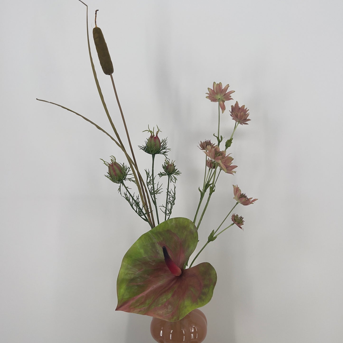 Zijden kunstboeket "Amélie" incl. vaas, 76cm