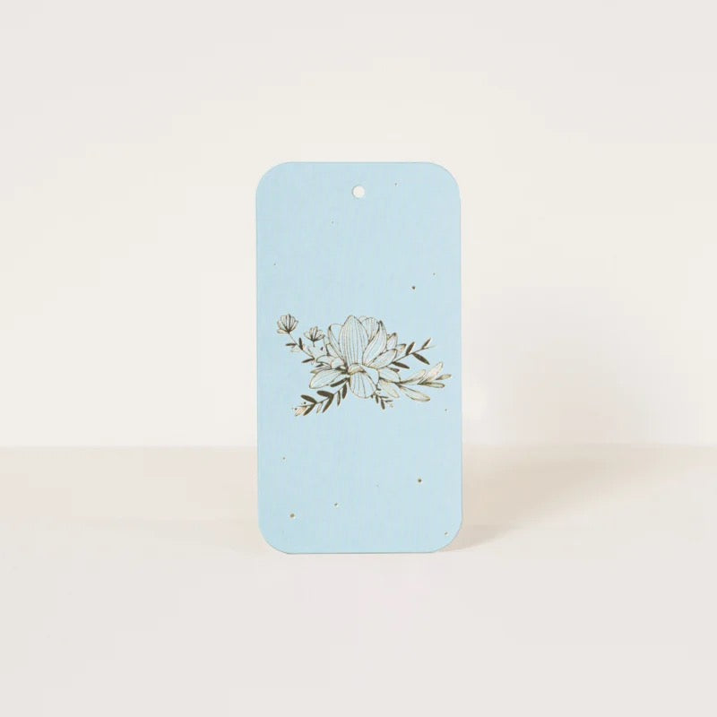 Cadeaulabel gouden tekst om, evt. met persoonlijke tekst, bij de bloemen cadeau te geven.