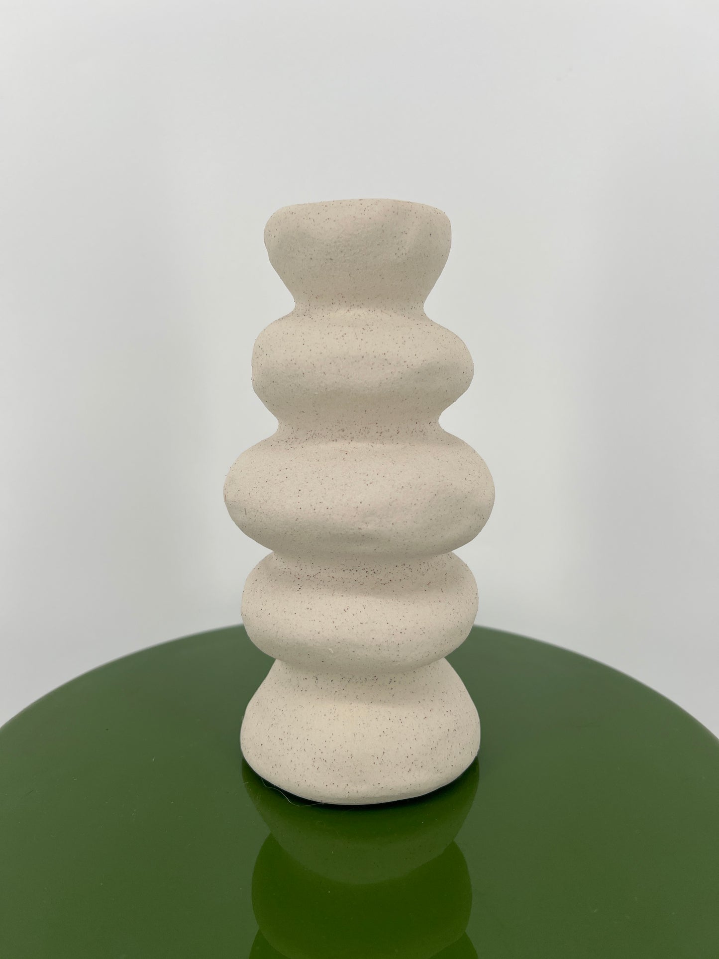 Vaas ro Ceira S beige of gebroken wit, 19,5cm