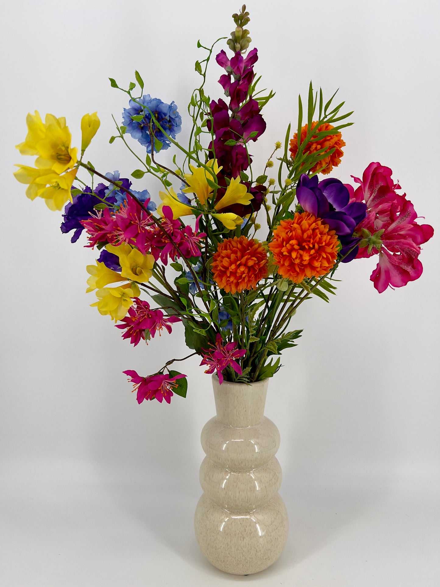 Gemengd groot kunstboeket "Flora Fantasia", 85cm