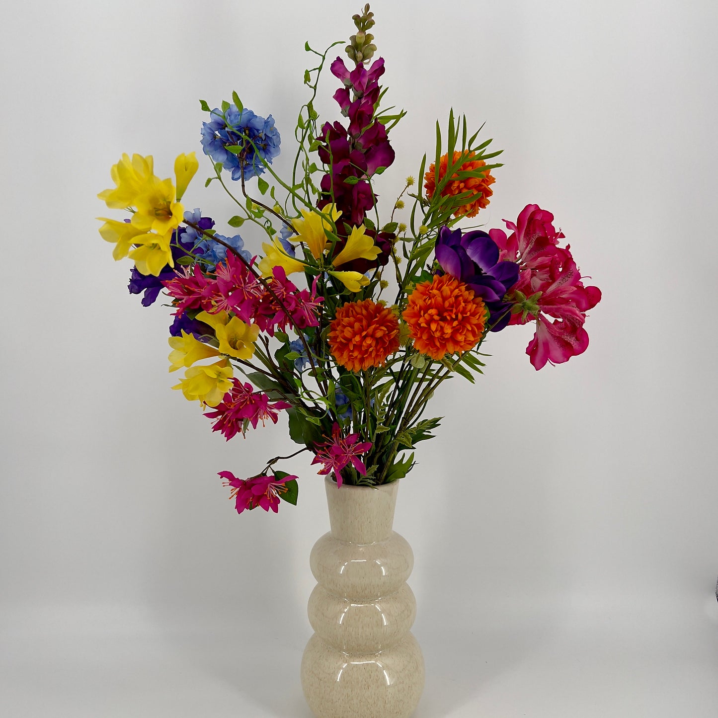 Gemengd groot kunstboeket "Flora Fantasia", 85cm