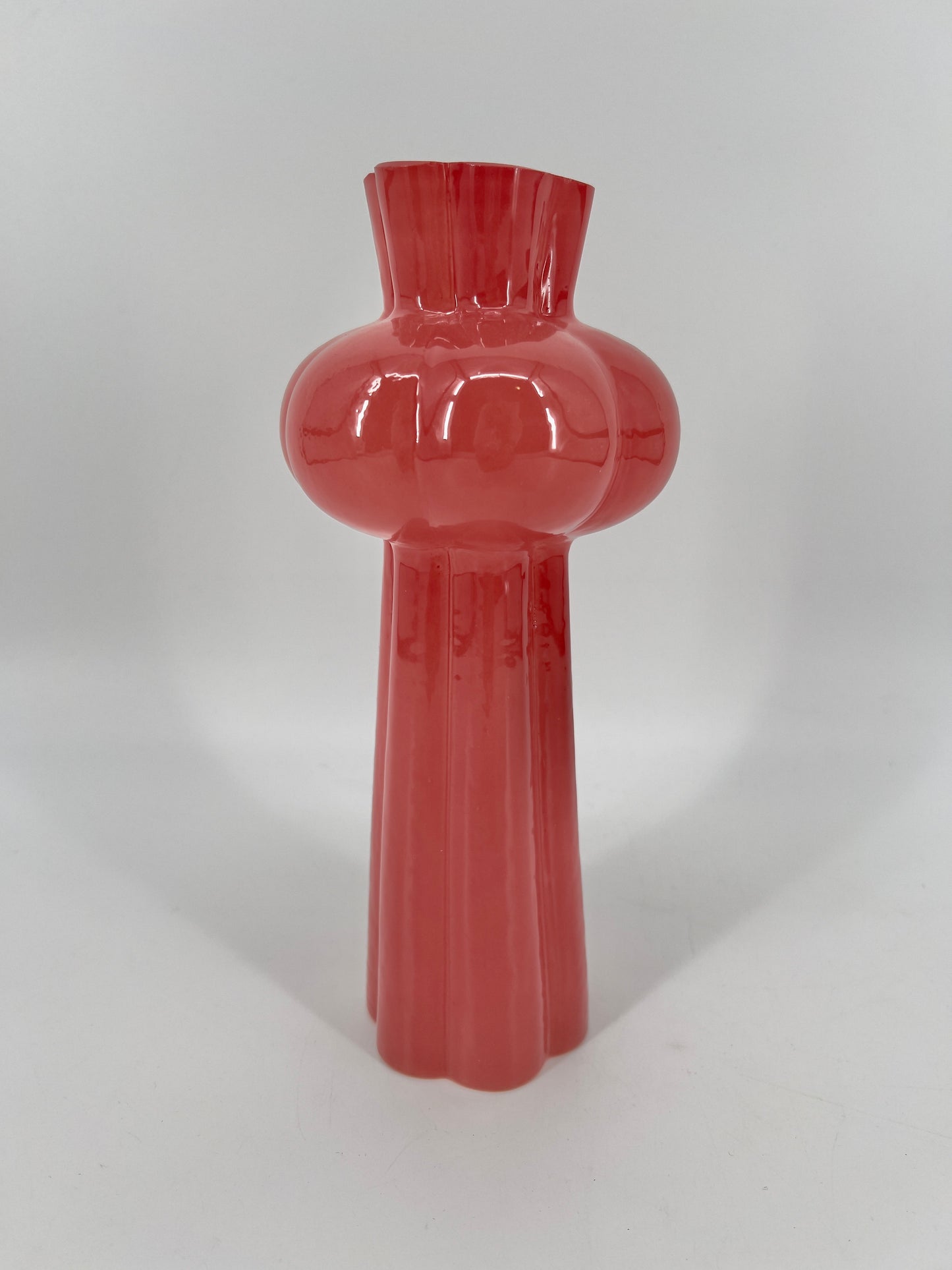 Glazen vaas Marley in roze, 25cm