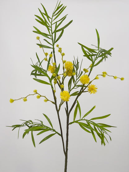 Kunsttak Mimosa spray geel, 70cm