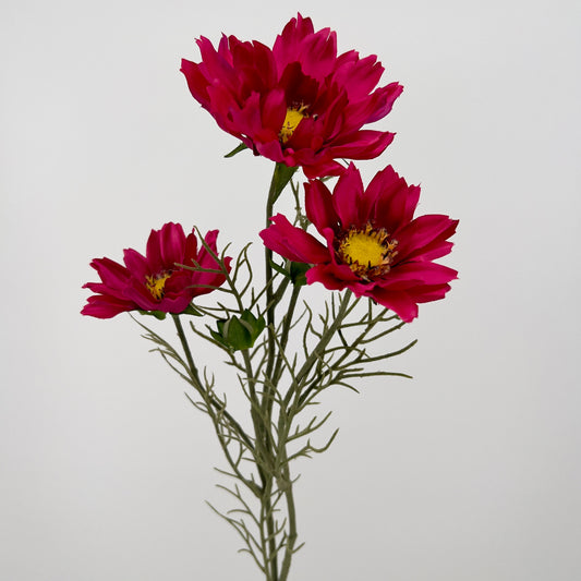 Kunsttak Cosmos spray in fuchsia, roze en oranje, 56cm