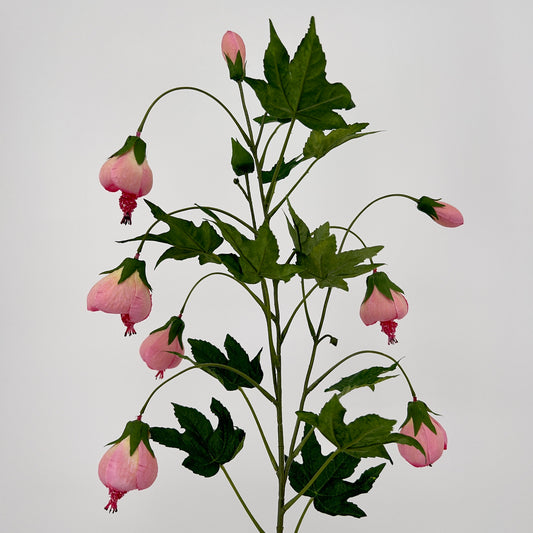 Kunsttak Abutilon spray in roze, fuchsia en geel, 100cm