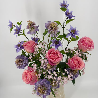 Zijden kunstboeket "Belle Rose", 85cm