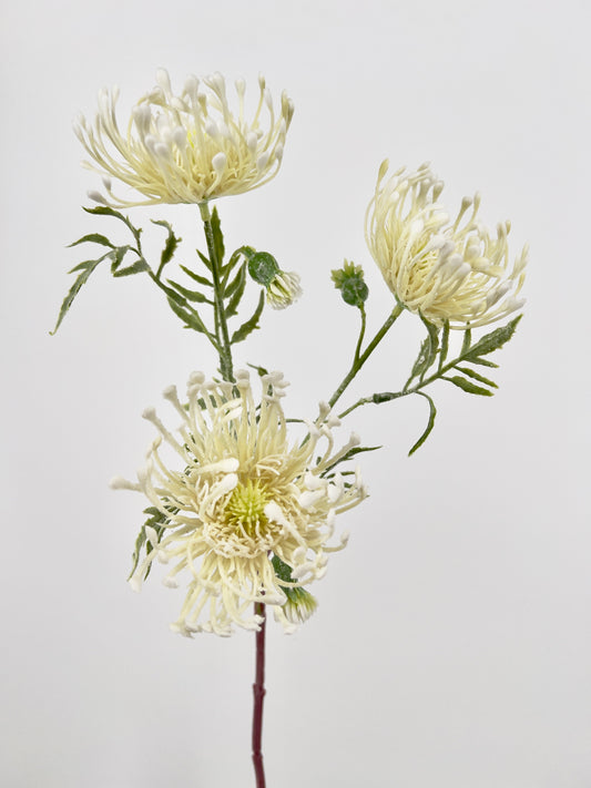 Kunsttak Distel spray in crème, 62cm