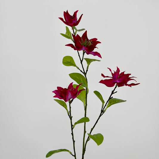 Juweel Clematis spray kunsttak in 3 kleuren, 75cm