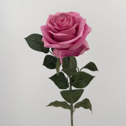 Kunstbloem Roos/Rose in rood, perzik en donker roze, 62cm