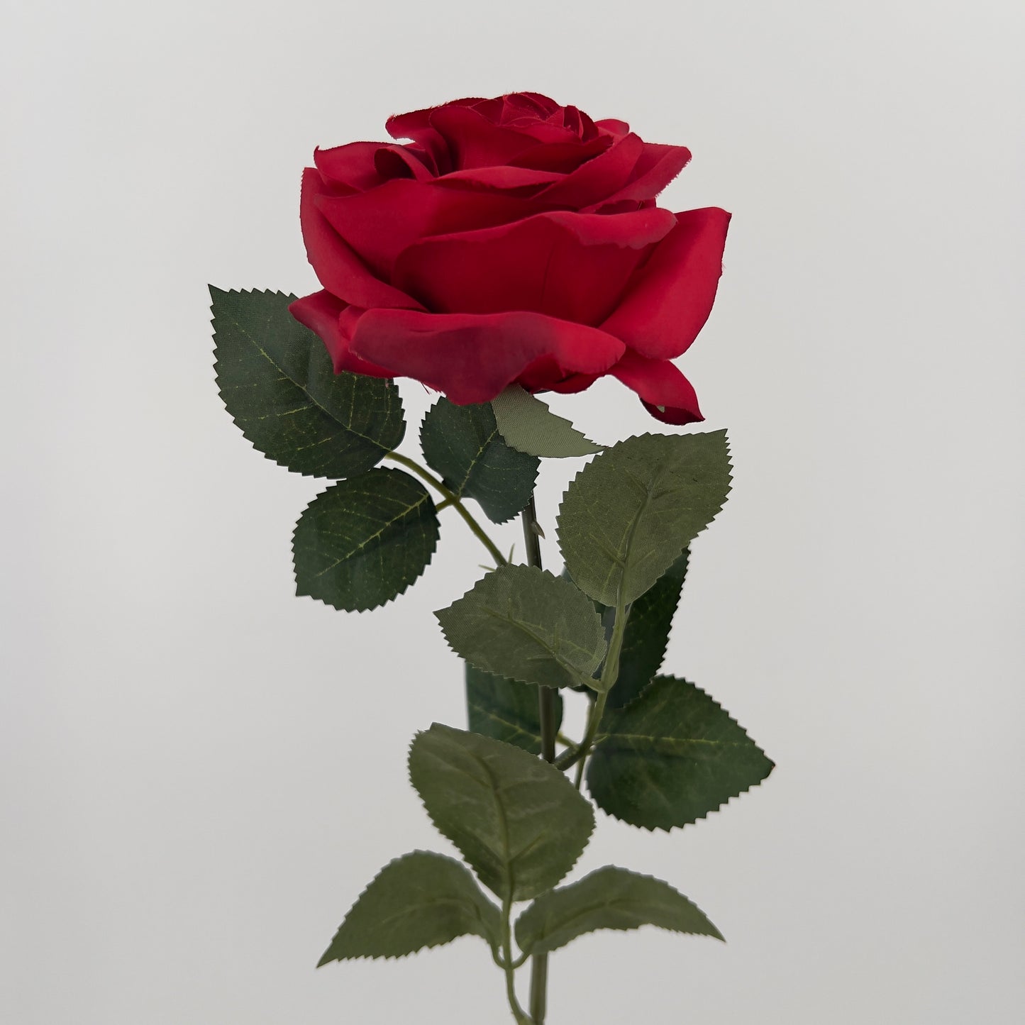 Kunstbloem Roos/Rose in rood, perzik en donker roze, 62cm