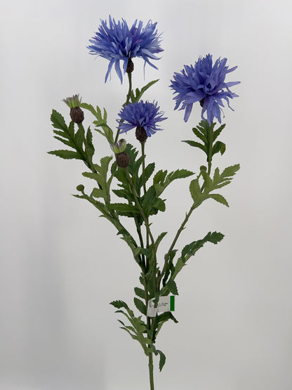 Centaurea spray in fuchsia en blauw/donker lila, 100cm