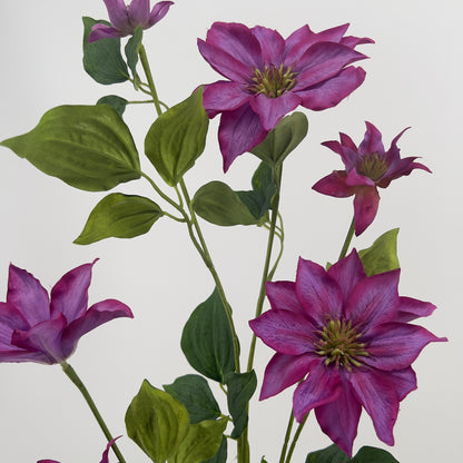 Clematis spray kunsttak in het blauw of paars, 110cm