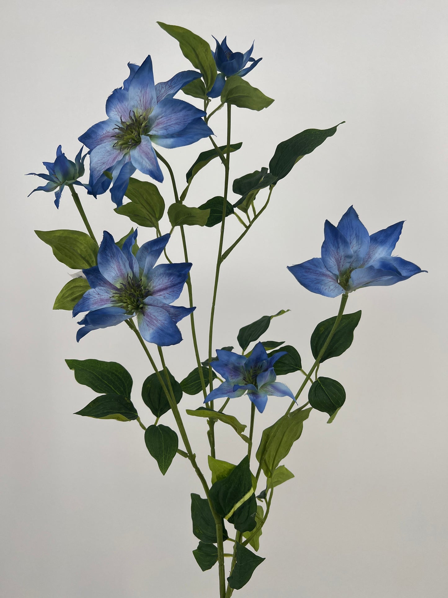 Clematis spray kunsttak in het blauw of paars, 110cm
