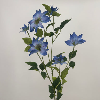 Clematis spray kunsttak in het blauw of paars, 110cm