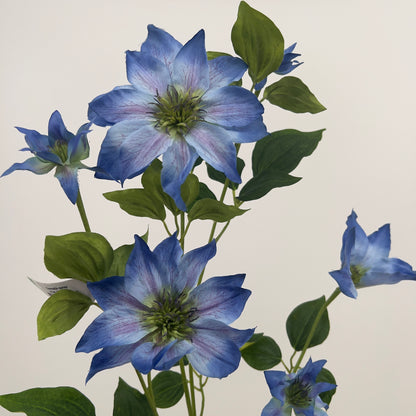 Clematis spray kunsttak in het blauw of paars, 110cm