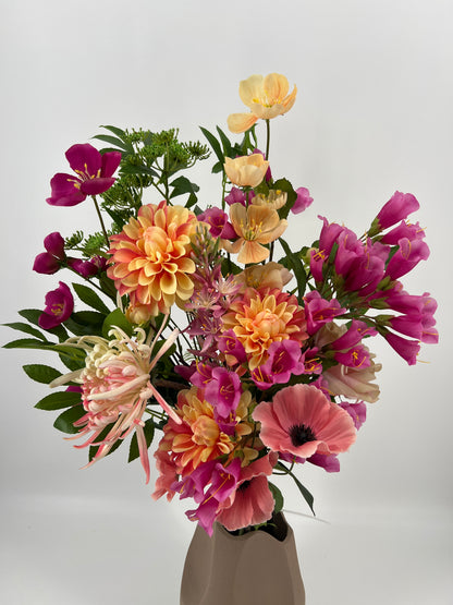 Uitbundig kunstboeket "Kleurenkus", 80cm