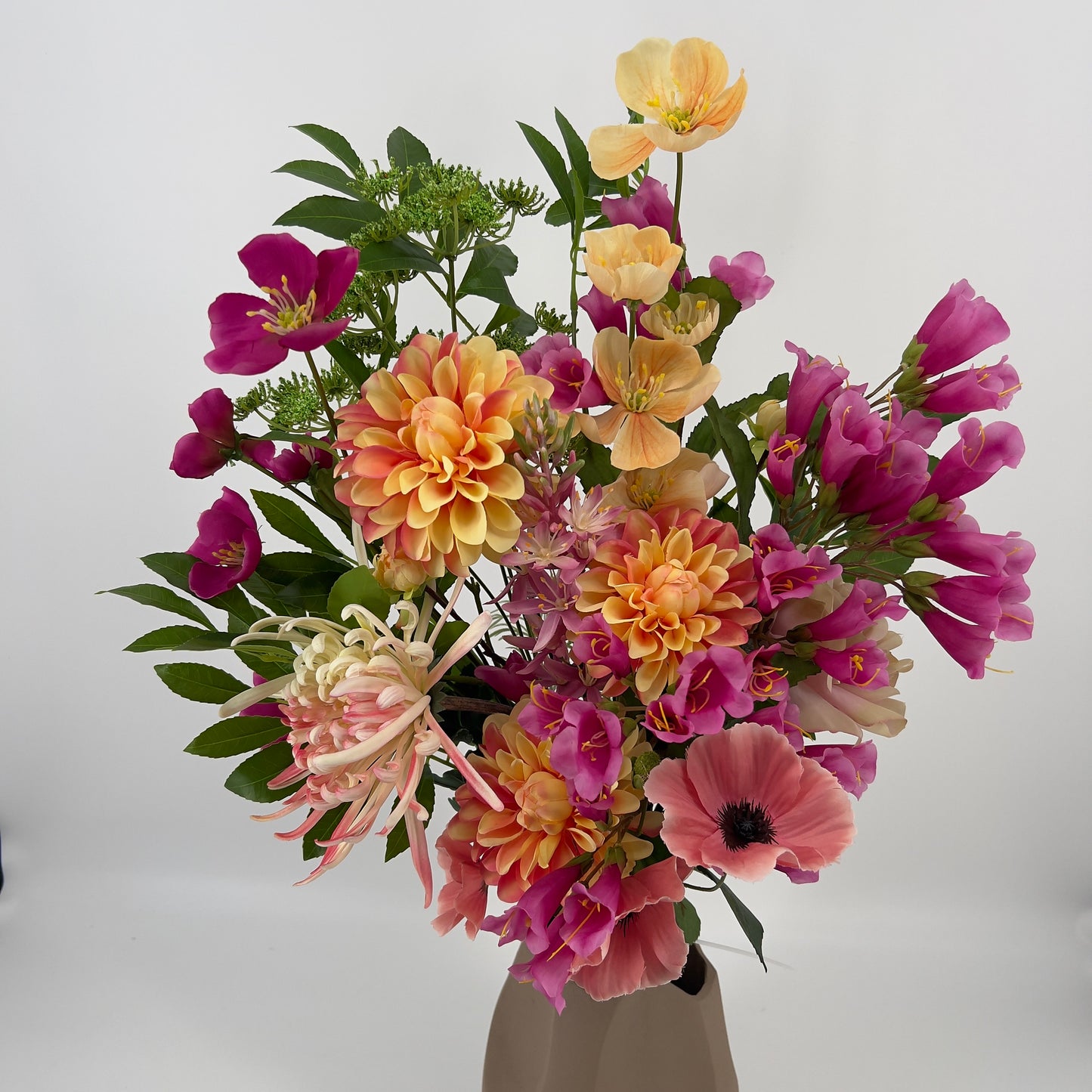 Uitbundig kunstboeket "Kleurenkus", 80cm