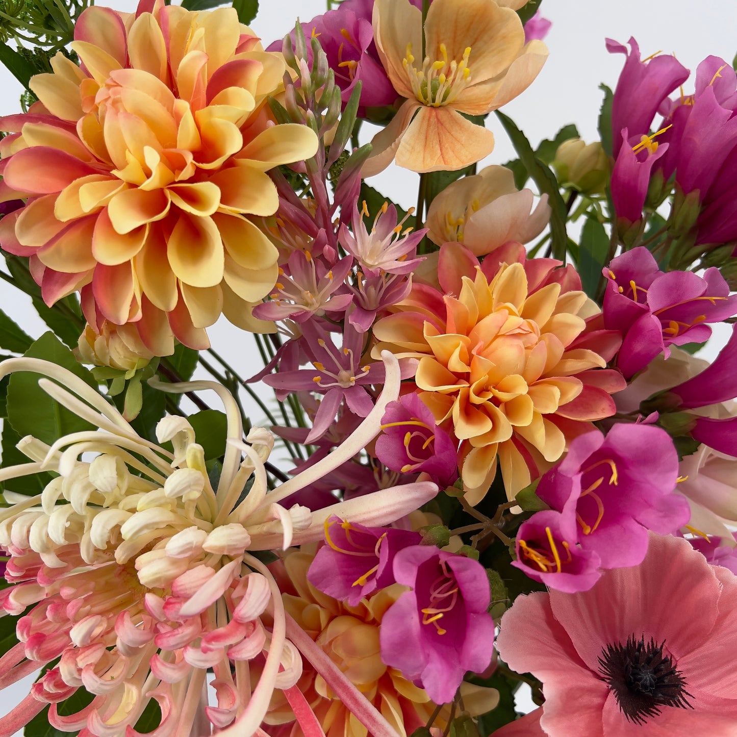 Uitbundig kunstboeket "Kleurenkus", 80cm