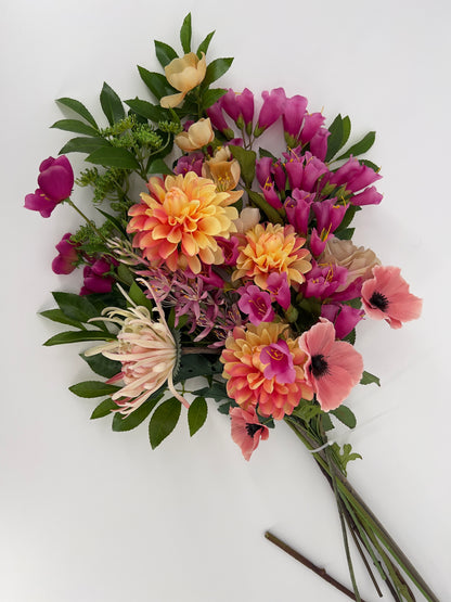 Uitbundig kunstboeket "Kleurenkus", 80cm