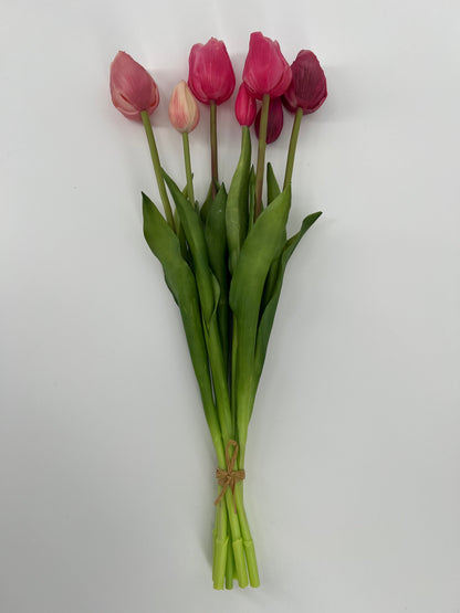 Kunst Tulpen bos real touch van It's All About Art met 7 stelen in wel 15 kleuren, 47cm
