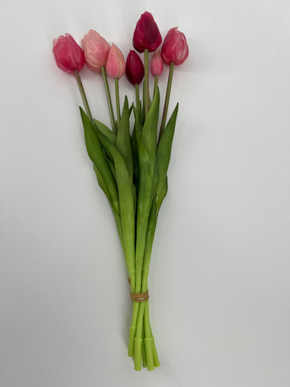 Kunst Tulpen bos real touch van It's All About Art met 7 stelen in wel 15 kleuren, 47cm