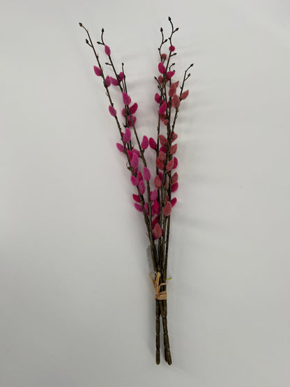 Bundel kunst (wilgen)katjes roze, 55cm