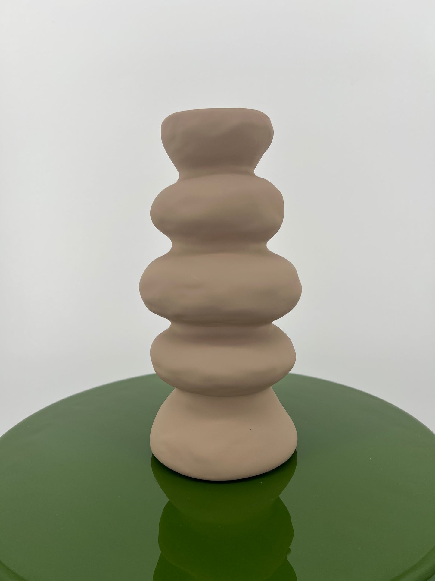 Vaas ro Ceira S beige of gebroken wit, 19,5cm