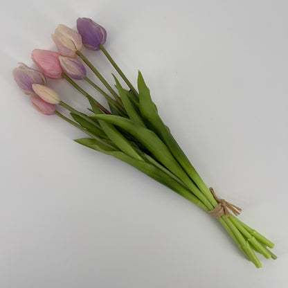 Kunst Tulpen bos real touch van It's All About Art met 7 stelen in wel 15 kleuren, 47cm