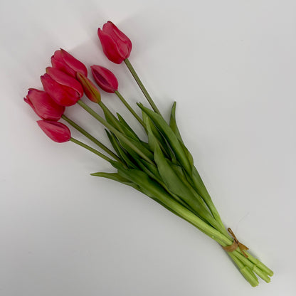 Kunst Tulpen bos real touch van It's All About Art met 7 stelen in wel 15 kleuren, 47cm