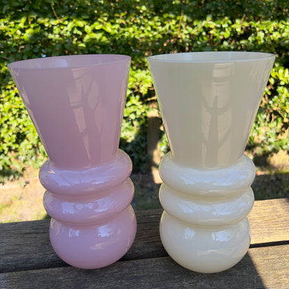 Vaas Sip glas in crème/geel en in roze 12.5 / 25 cm