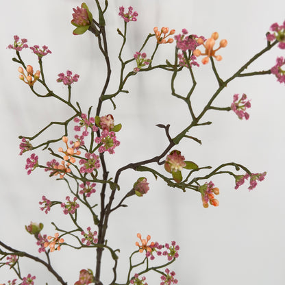 Maple fruit tak in roze en geel, 100cm