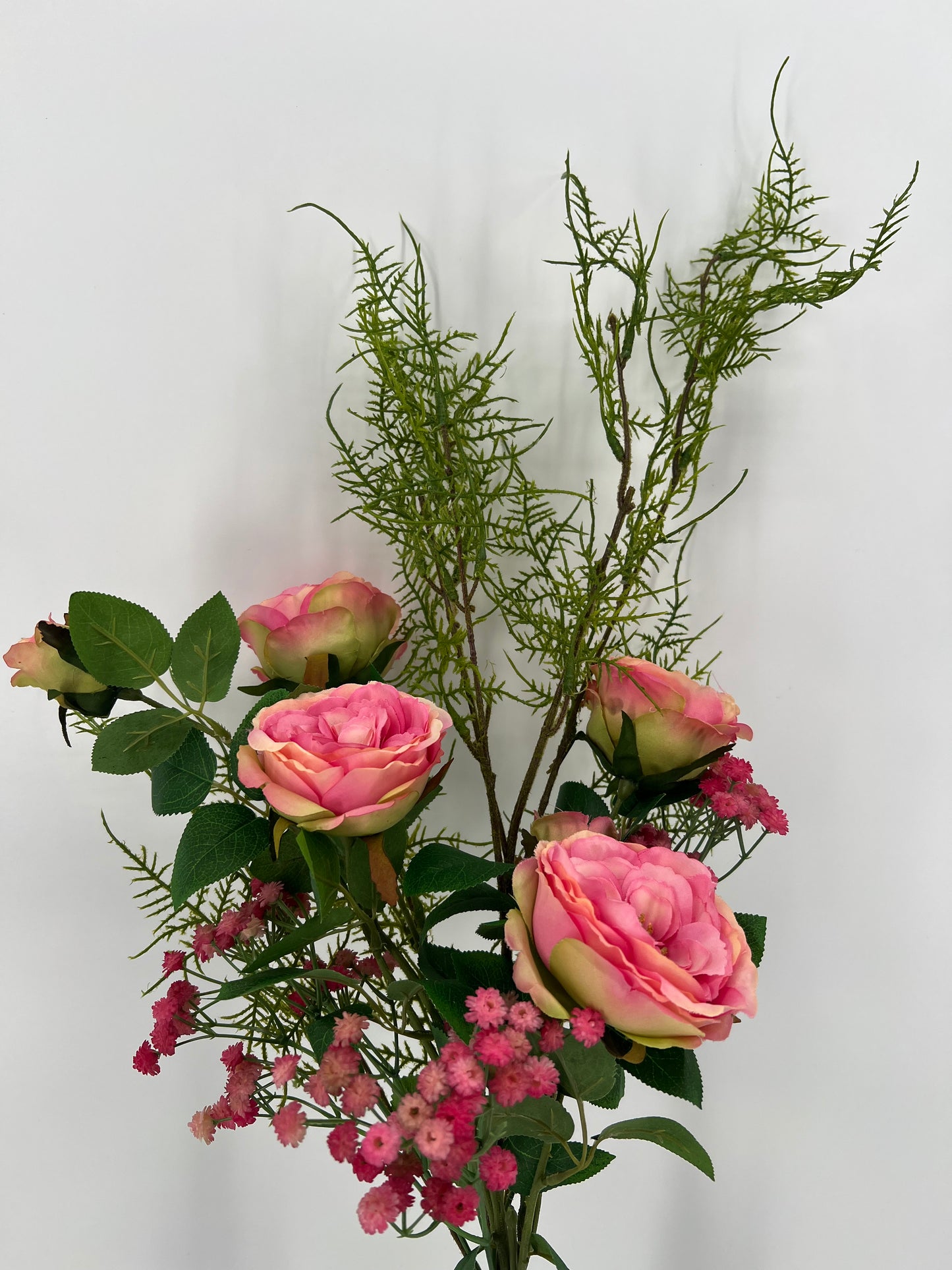 Zijden “Rozencharme” kunst boeket in roze, 55cm