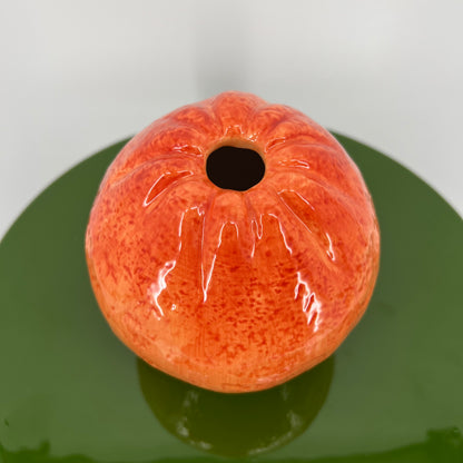 Orange/ Sinaasappel bolletje vaas, H12cm