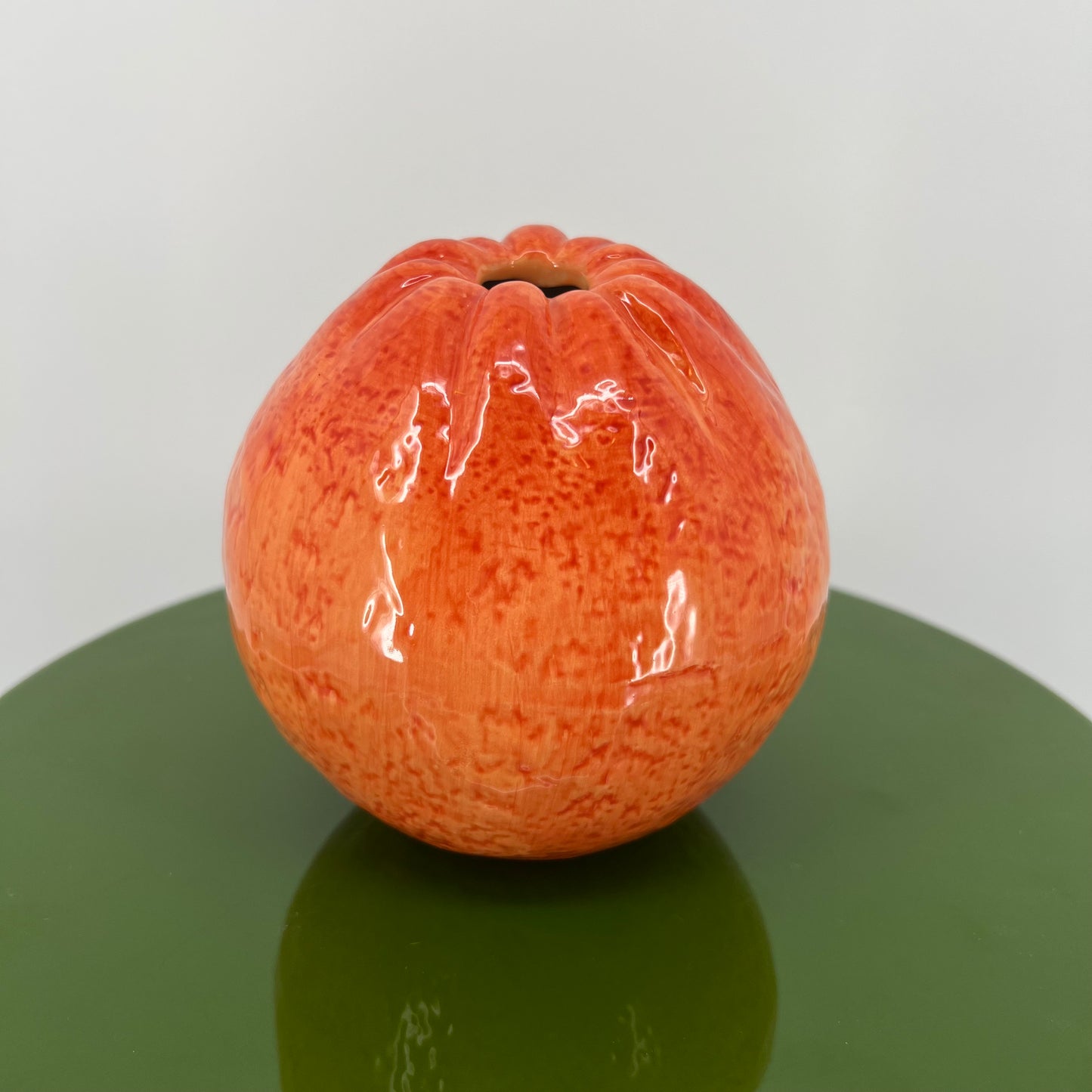 Orange/ Sinaasappel bolletje vaas, H12cm