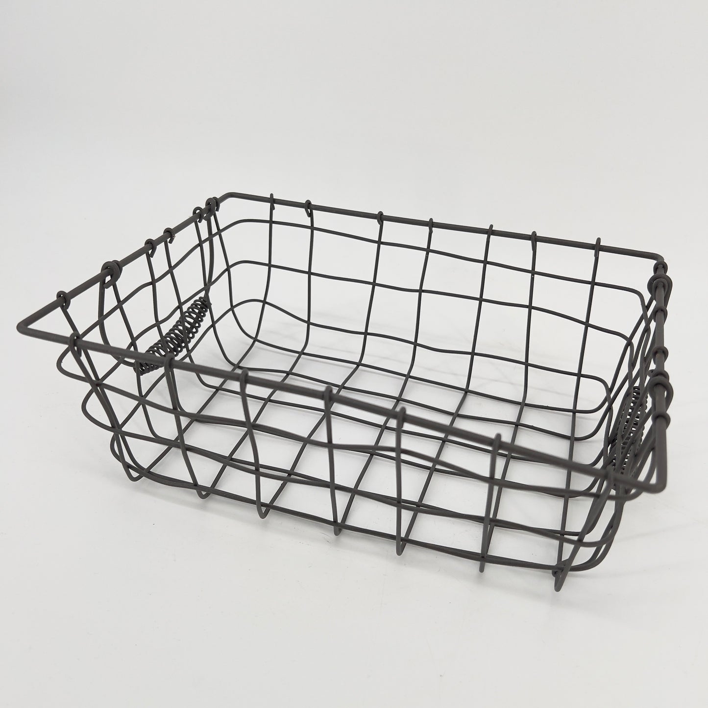 Grijze draadmand met handvatten, 30 x 21cm