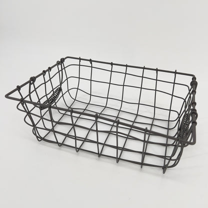 Grijze draadmand met handvatten, 30 x 21cm