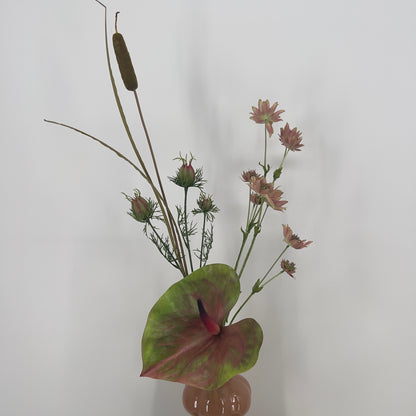 Zijden kunstboeket "Amélie" incl. vaas, 76cm