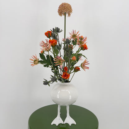 Zijden kunstboeket "Happy Duck" met vaas, 50cm